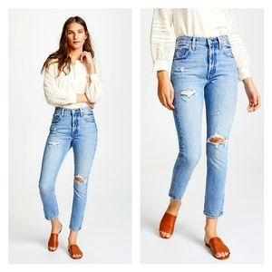 Levi's 501 Skinny High Rise Ankle Length Distressed Jeans NWT Size 28x28